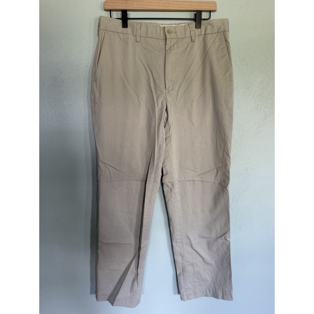 Polo Ralph Lauren Mens Beige Stretch Classic Fit Chino Pants 32x32 Flat Front